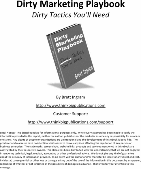 Product picture Dirty Marketing Playbook PLR